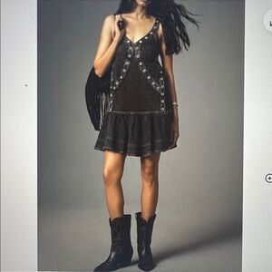 NWT Pilcro Sleeveless V-neck Studded Mini Dress - Size XXS